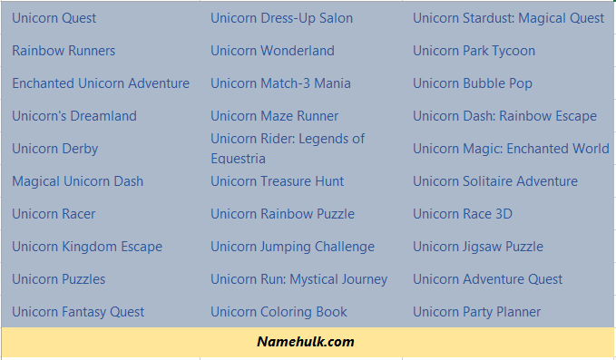 295+ Creative and Cool Unicorns Names Ideas