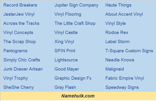 500+ Unveiling Remarkable Vinyl Business Name Ideas That Capture Hearts