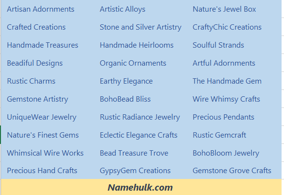 510+ Crafting a Memorable Jewelry Brand Name Idea