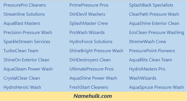 550+ Stand Out with These Eye-Catching Pressure Washing Business Name