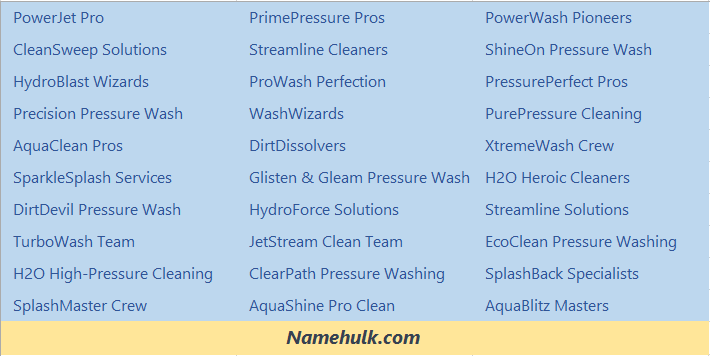 550+ Stand Out with These Eye-Catching Pressure Washing Business Name