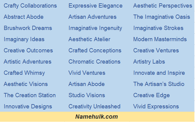 520+ Creative Art Company Name Ideas for You