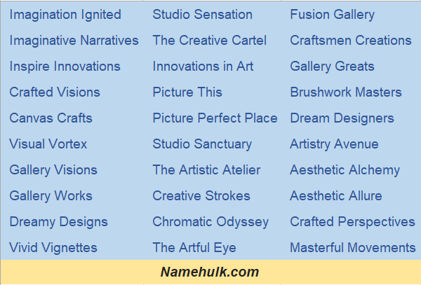 520+ Creative Art Company Name Ideas for You